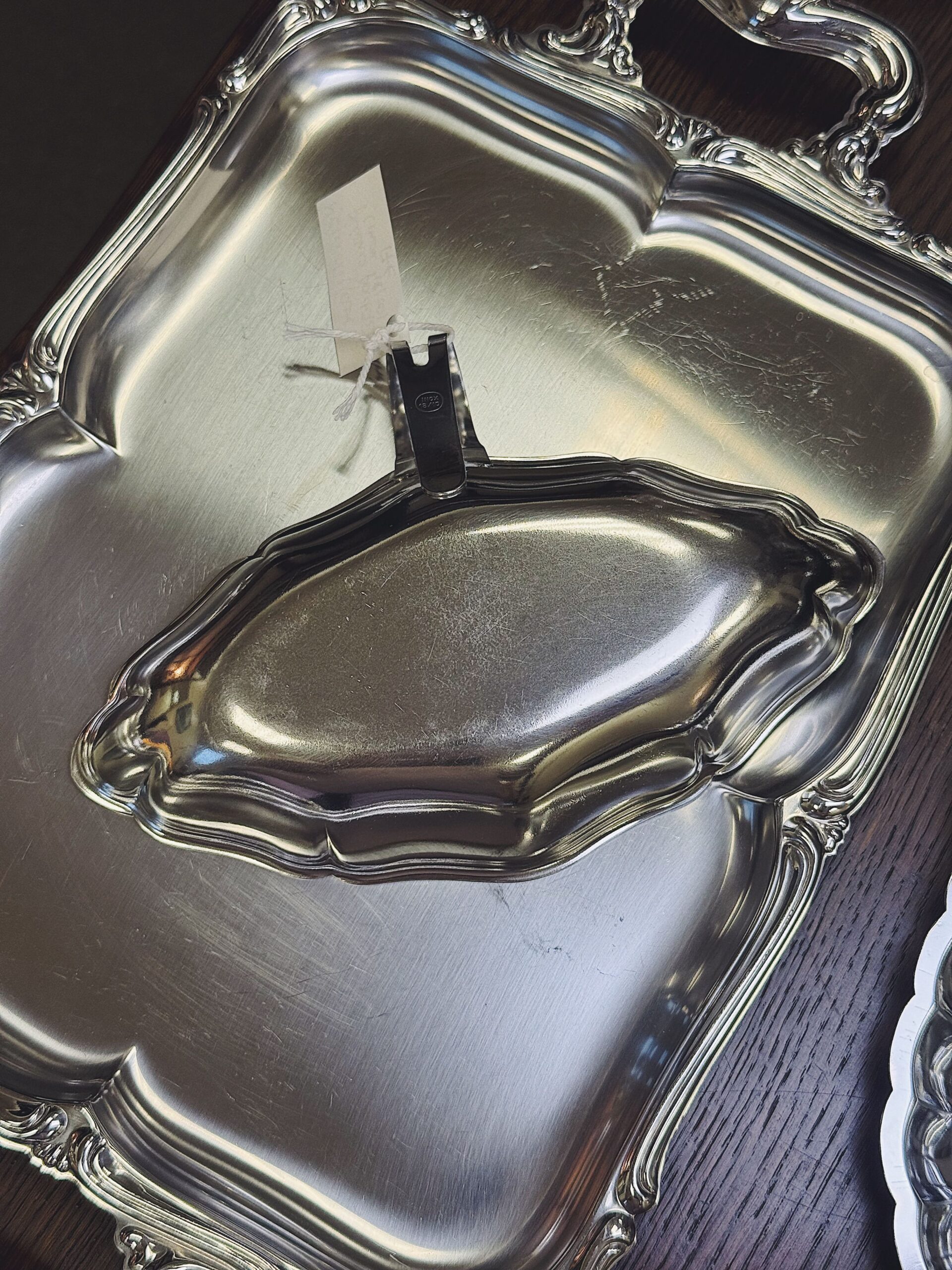 Prancūziškas nerūdijančio plieno serviravimo indelis su rankena - Image 4